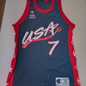 Champion David Robinson Team USA Olympic NBA Basketball Jersey Adult Medium 40
